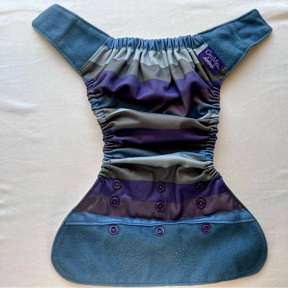 Grovia Hybrid Re-usable Diaper Shell Hook & Loop Closure - Orchard - Picture 5 of 7